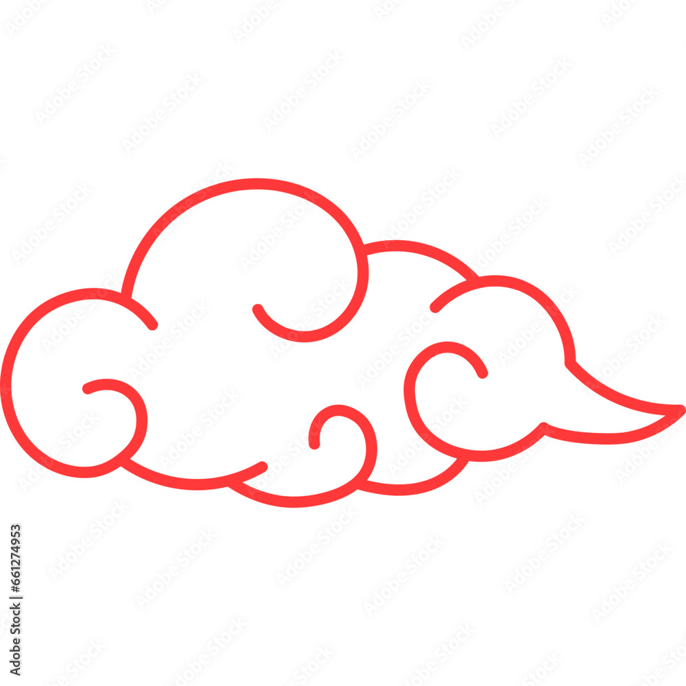 Chinese Line Cloud Icon Chinese Line Cloud Icon