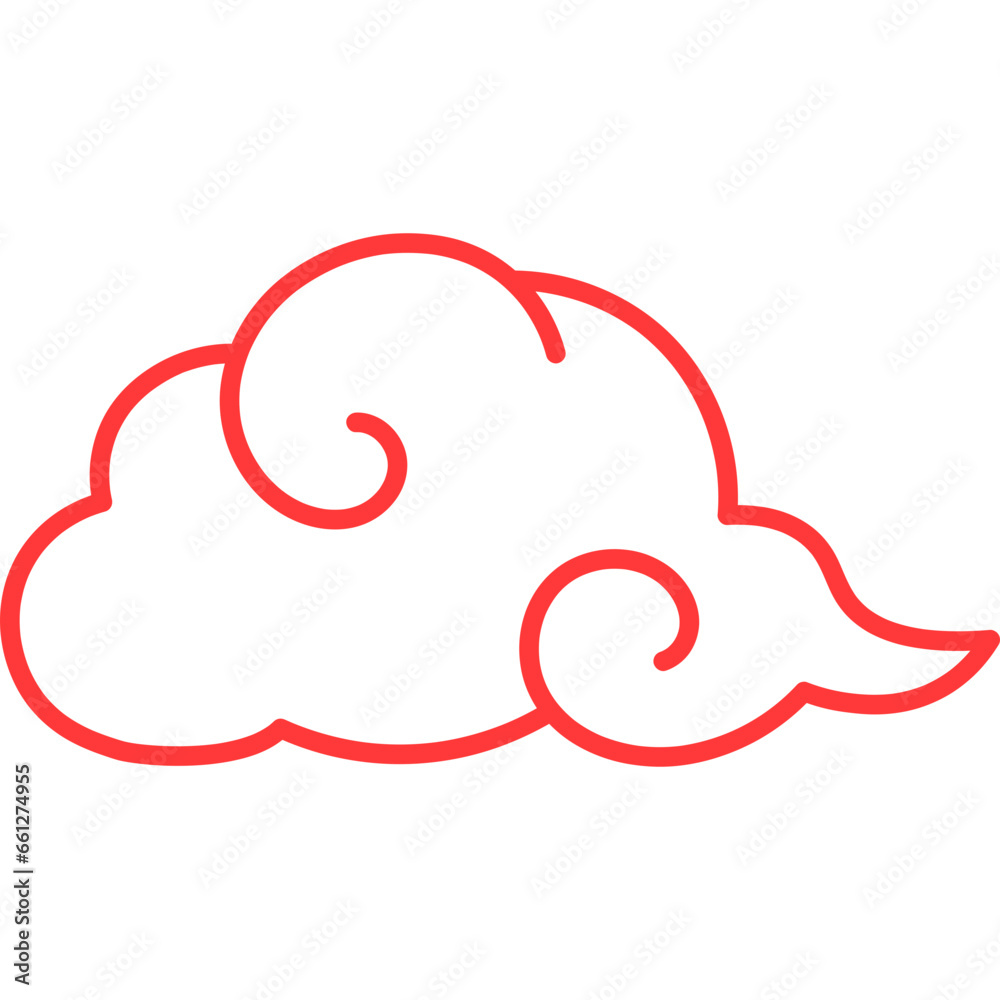 Chinese Cloud Line Icon Chinese Cloud Line Icon