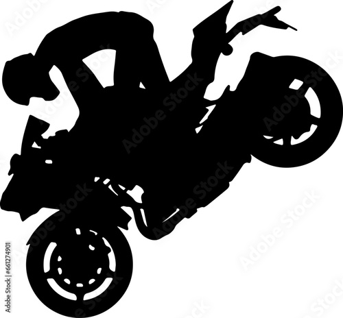 freestyle super bike silhouette illustration