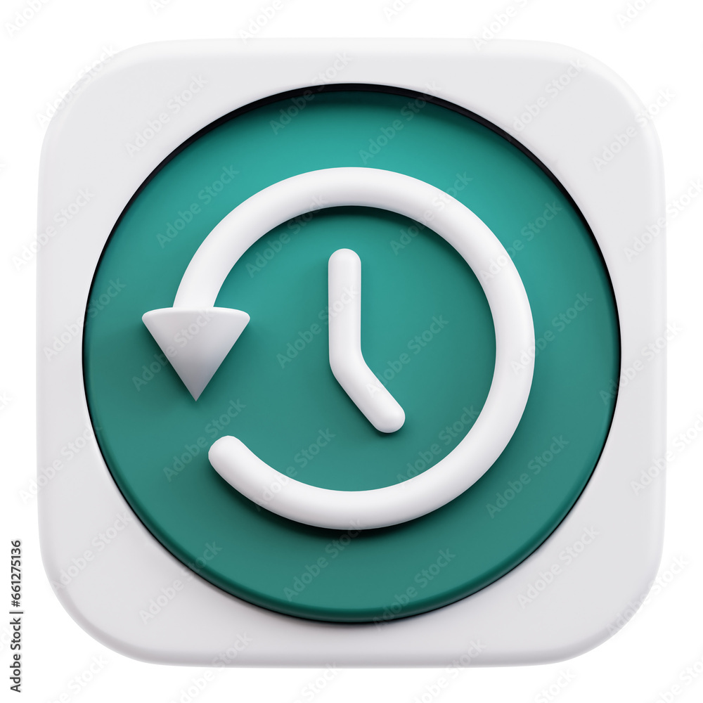 3D Illustration of Time Machine Backup and Restore App 3D Illustration of Time Machine Backup and Restore App