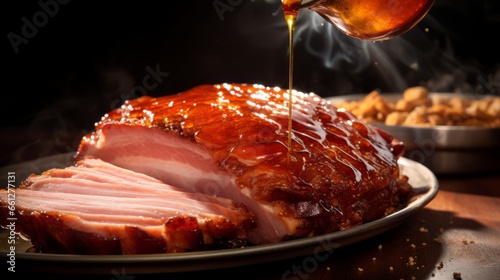 Honey Backed Ham with Honey Drizzle Professional Photo