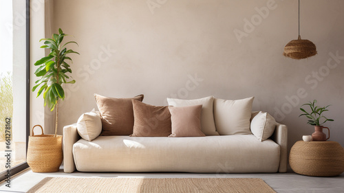 Living room in beige tone. © toeytoey