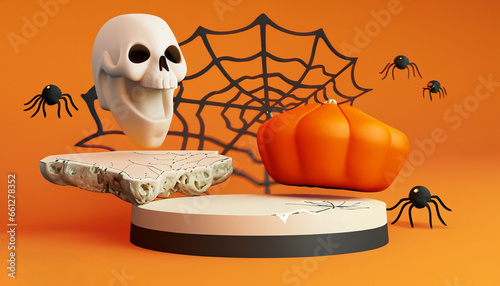 halloween pumpkin and ghost