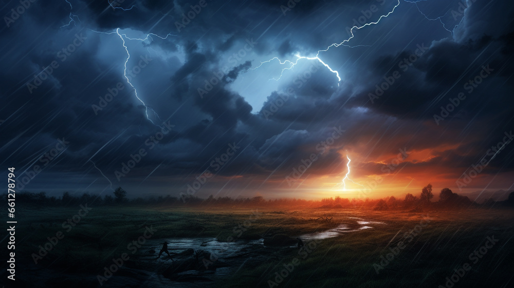 sky with storm and electricfire. sky with storm and electricfire.