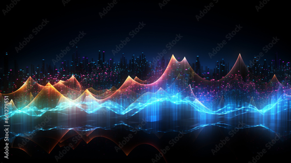 Wave line technology background. Wave line technology background.