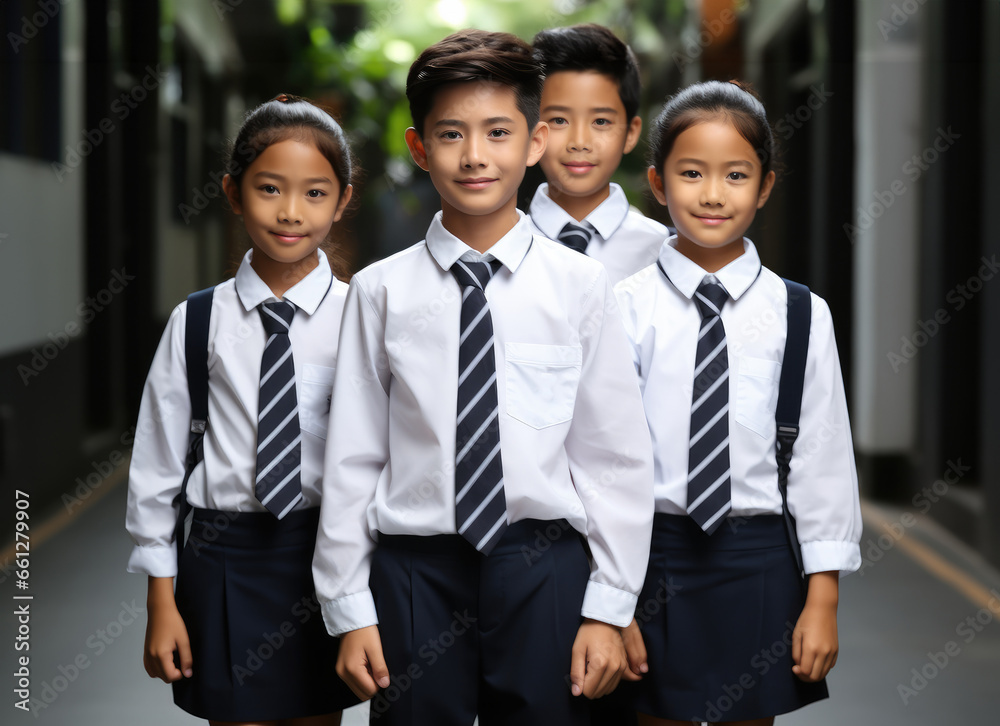 Portrait of Thai student primary school uniform. Portrait of Thai student primary school uniform.