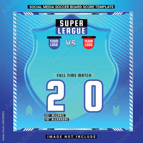 Social media poster football soccer futsal match day schedule and results flyer lower third team championship