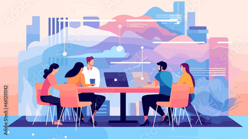 Concept vector illustration of business meeting.