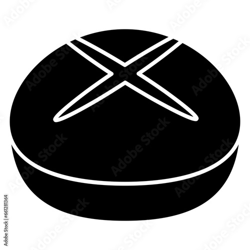 bread puff bakery cake icon