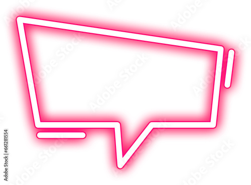 Pink Glowing Neon Speech Bubble