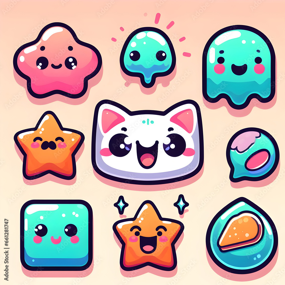 cute characters of different colors cute characters of different colors