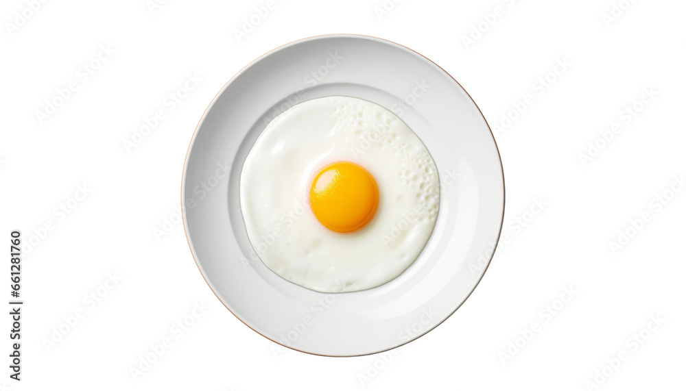 fried egg on a plate isolated on transparent background cutout fried egg on a plate isolated on transparent background cutout