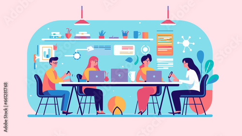 Concept vector illustration of business meeting.