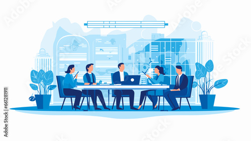 Concept vector illustration of business meeting.