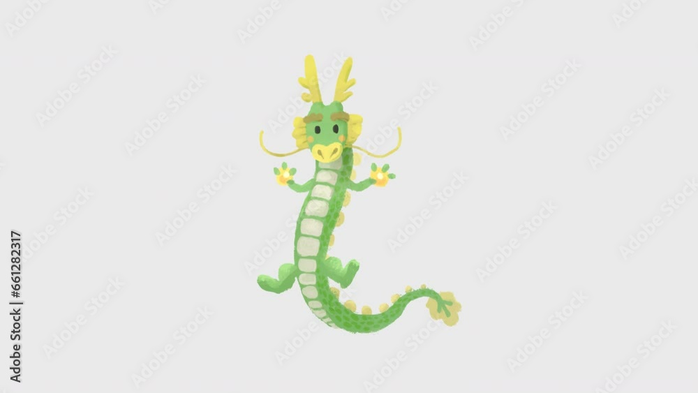 手書きのかわいいドラゴンが登場する動画 手書きのかわいいドラゴンが登場する動画