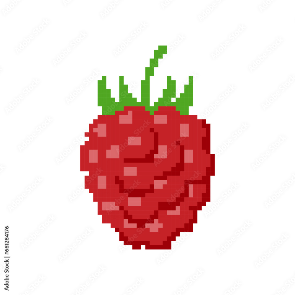 Red Grape pixel art vector illustration isolated on white background.