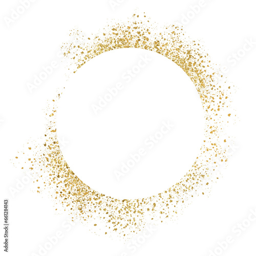 Gold glitter frame, gold circle, golden splatter, wedding ornament	