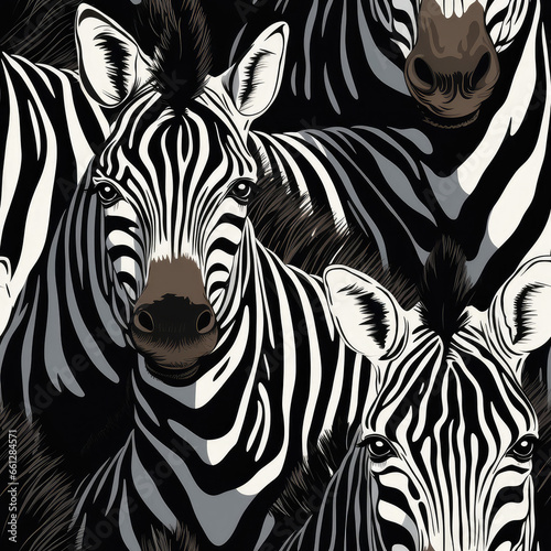 Zebras grunge graffiti black and white African repeat pattern