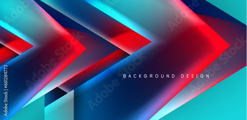 Futuristic triangle vector abstract background with colorful fluid gradients
