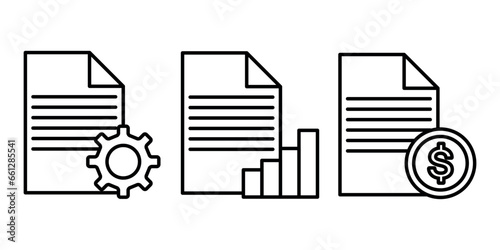 Document line icon. Paper icon design for business, presentation, web