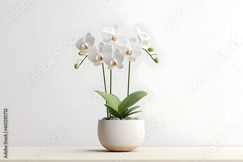 Orchid in a pot 3d rendering style