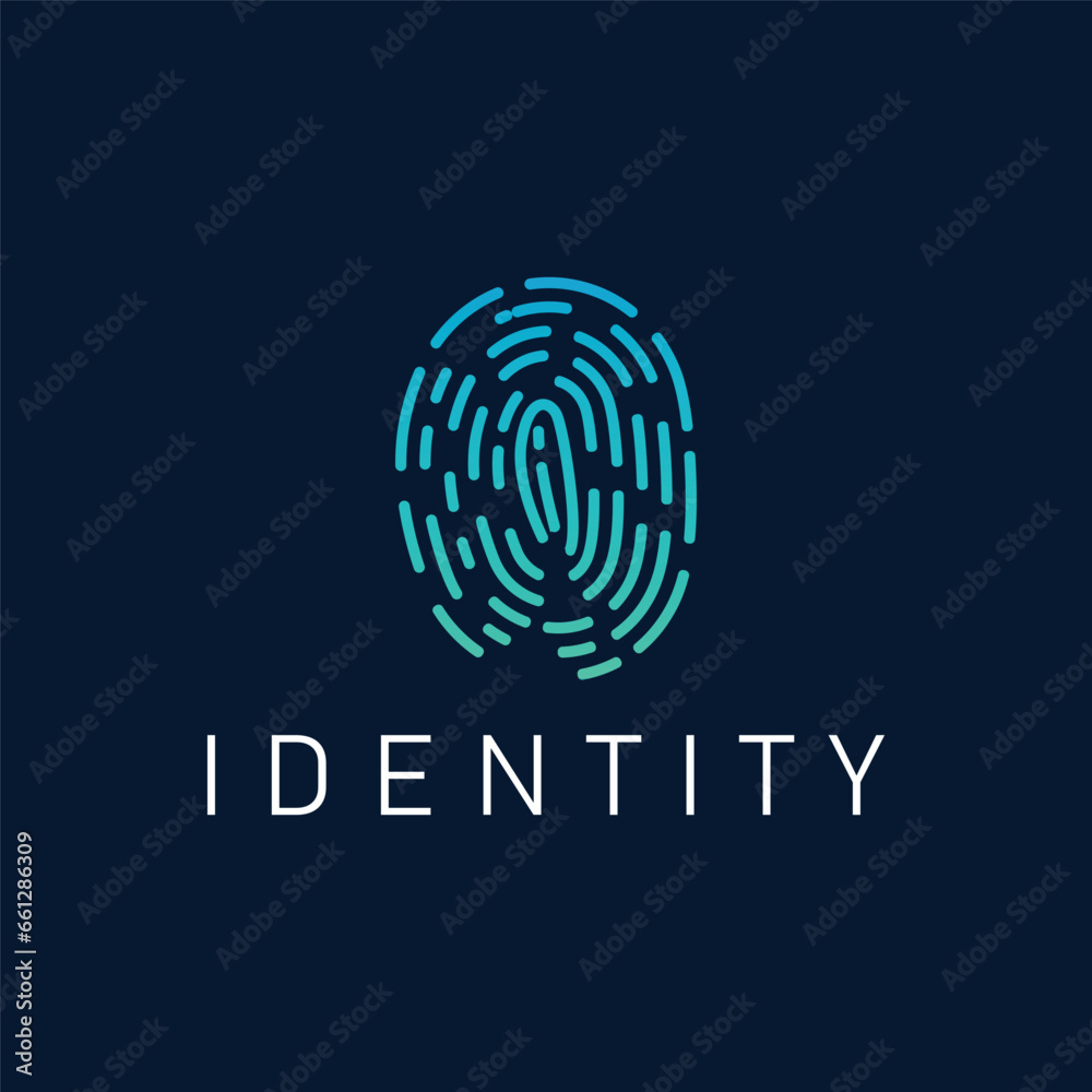 Premium Fingerprint Logo, Human Identity Design Simple Line Model Template Illustration Premium Fingerprint Logo, Human Identity Design Simple Line Model Template Illustration