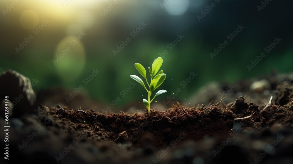 Young plant growing. Young plant growing.