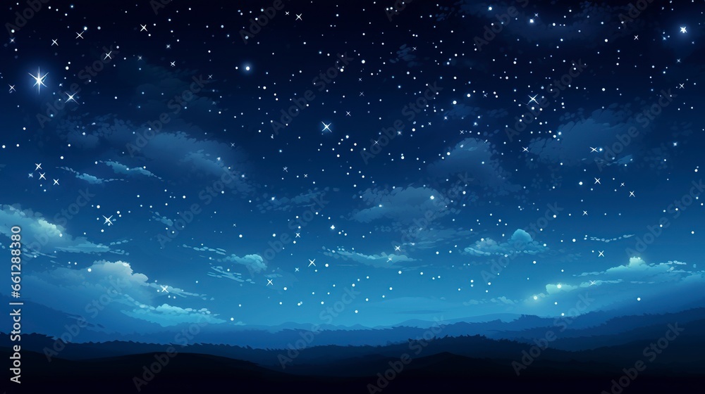 Magical Starry Sky over Open Field
