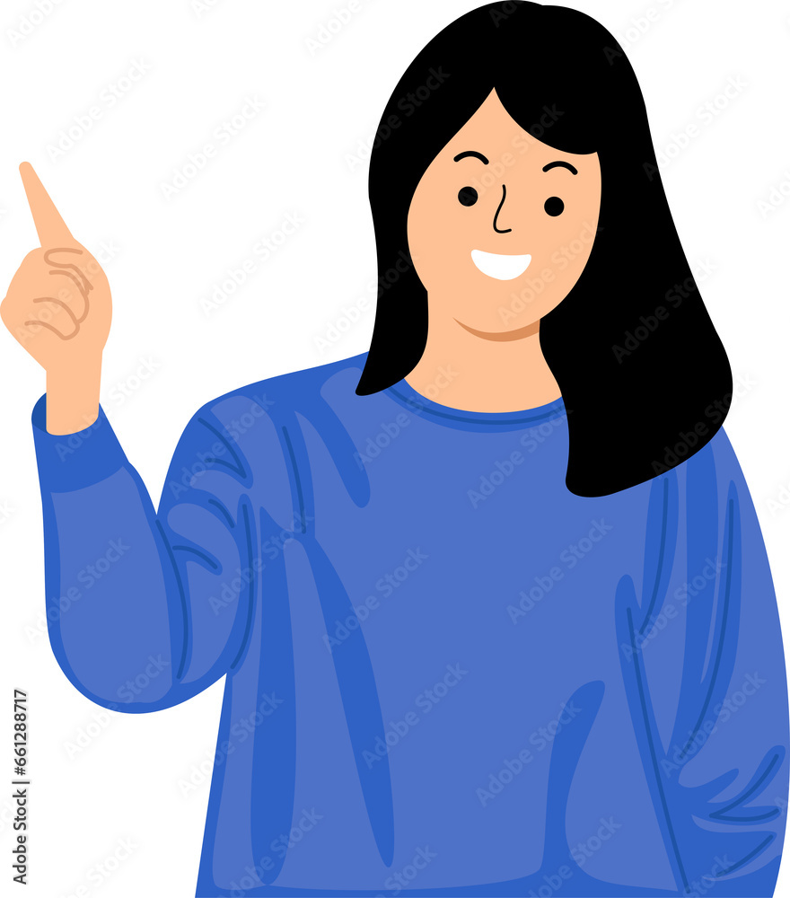 young girl pointing index finger at copy space young girl pointing index finger at copy space