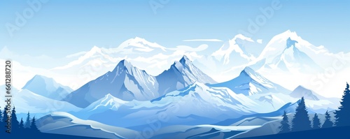 Beautiful Mountains in the snow