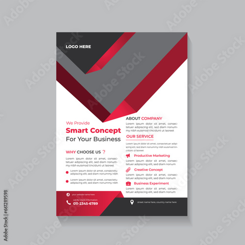 Corporate business flyer template, modern flyer  design in A4 with  business proposal.
