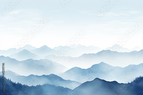 A minimalistic landscape painting or wallpaper of a mountain range