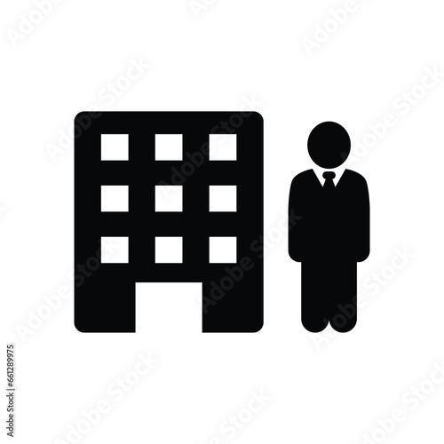 Real estate business owner vector icon