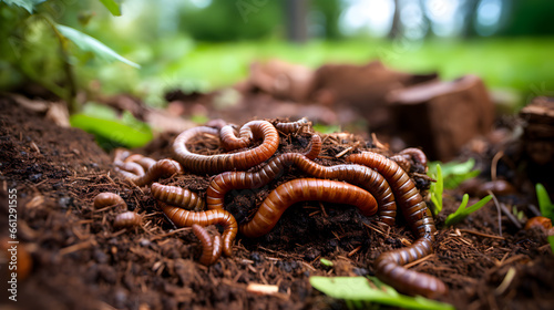 Detail of worms in nature. photo