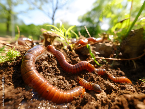 Detail of worms in nature. photo