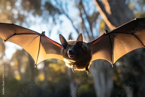 flying foxes bat in natural forest environment. Wildlife photography