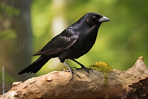 giant cowbird in natural forest environment. Wildlife photography