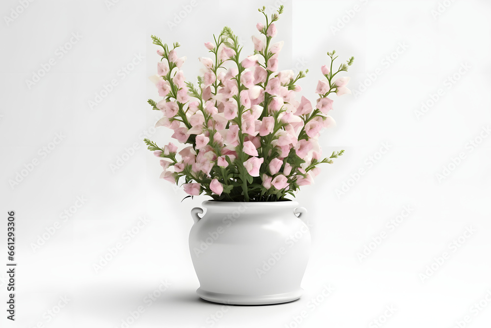 Snapdragon in a pot 3d rendering style