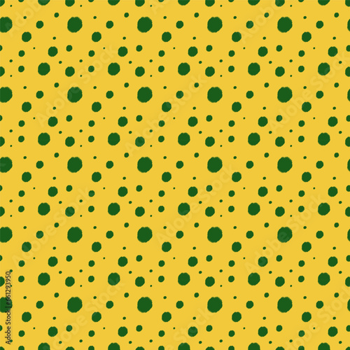 Seamless pattern with doodle dots.Ikat scribble hand draw polka dot texture background.