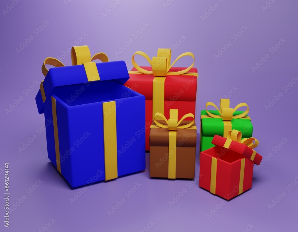 gift boxes with ribbon