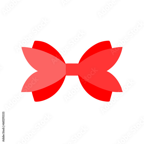 Red color ribbon illustrations Classic Decorative red bow ornaments Design on white background Modern Vector Line Draw Cartoon White Background