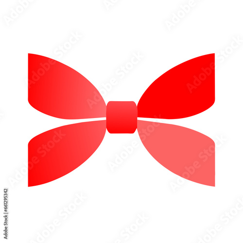 Red color ribbon illustrations Classic Decorative red bow ornaments Design on white background Modern Vector Line Draw Cartoon White Background