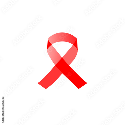 AIDS icon Red Rink Gradient Bow Ribbon for Cancer HIV AIDS Breast Cancer Health Awareness Vector Line Draw Cartoon White Background