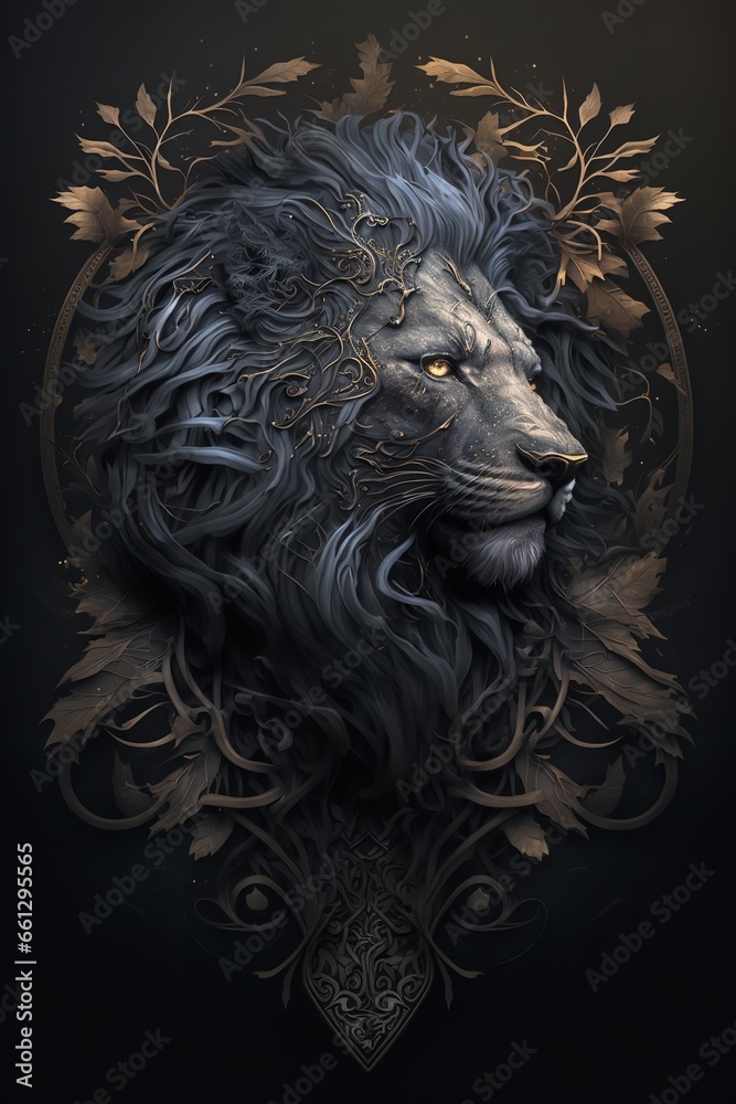 The lion is often seen as a protector, and the shield and swords further emphasize its role as a defender.