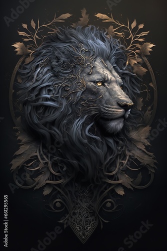 The lion is often seen as a protector, and the shield and swords further emphasize its role as a defender.