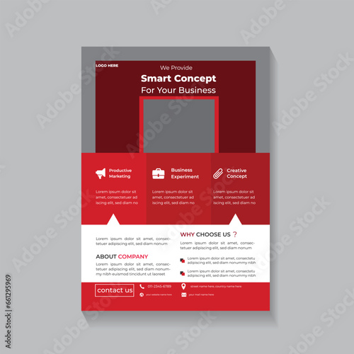 Business flyer template, Modern corporate a4 size flyer design.
