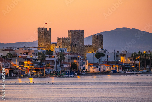 View of CANDARLI Fort in Candarli from The Sea, Izmir, Turkey