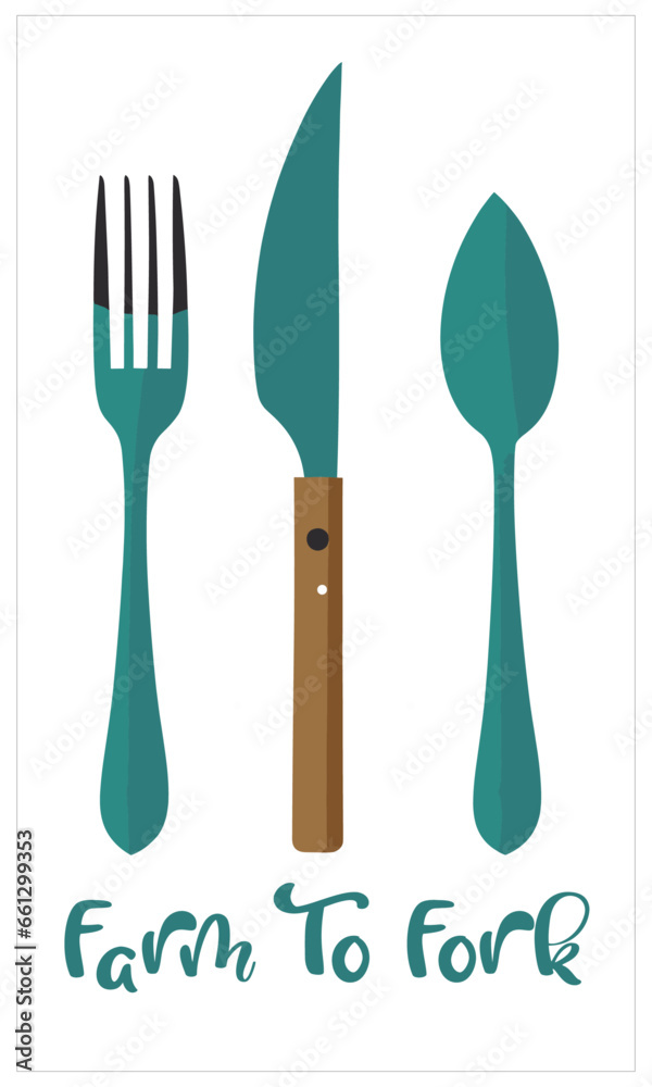 Farm To Fork Vector Illustration - Environmental Food Farm To Fork Vector Illustration - Environmental Food
