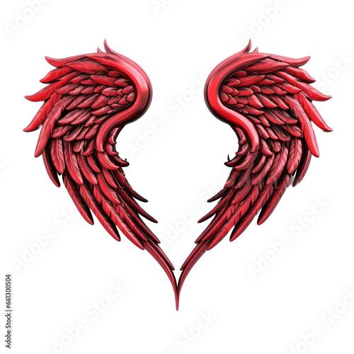 red angel wings isolated on transparent background,transparency 