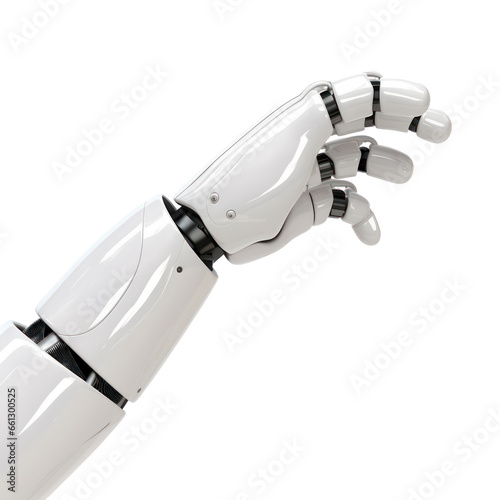 Robot hand isolated on transparent background.transparency